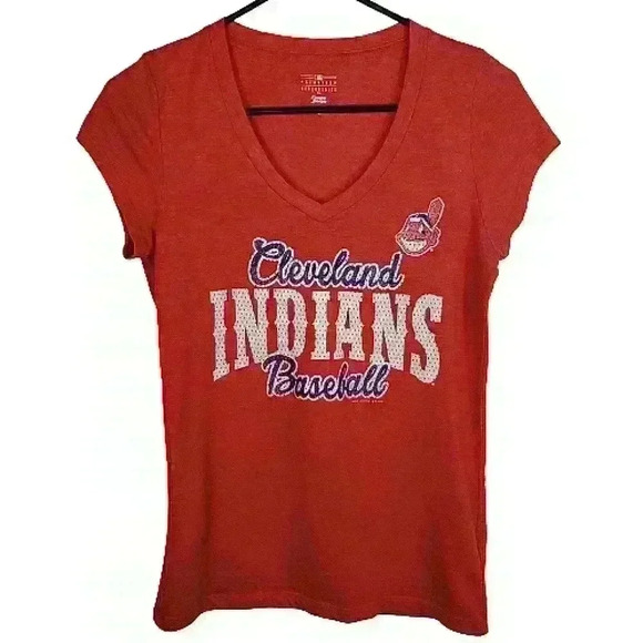 Cleveland Indians Baseball T-Shirt Red Cotton - Picture 1 of 11
